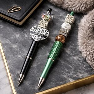 x2 Handcrafted Pens Beaded
